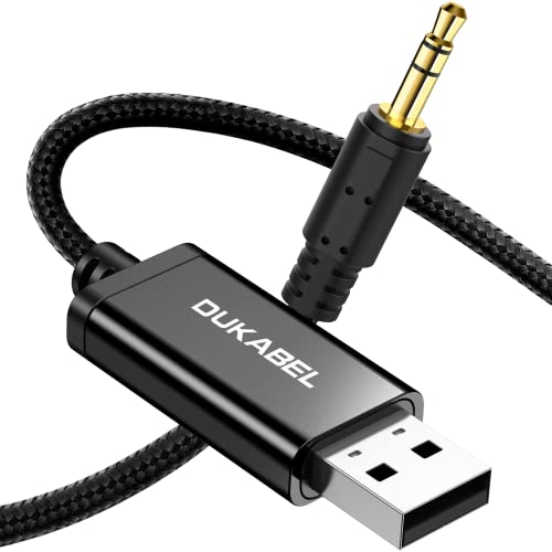 DUKABEL USB to 3.5mm Aux Cable, USB to 3.5mm Jack Cord for PC PS4 PS5 USB2.0 to 1/8’’ Male Auxiliary Audio Cable for Headphone Speaker(4FT/1.2Meter) Do Not Work for TV Car PS3 Truck Amplifier - Image 1