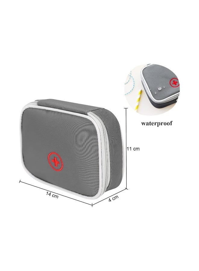 Generic 2 Pcs Portable Mini First Aid Pouch Empty Travel Medicine Bag Double Zippers Handy Pills Pocket for for Office Travel Home Vehicle Beach Emergency Zipper Pouch Small Size - Image 5