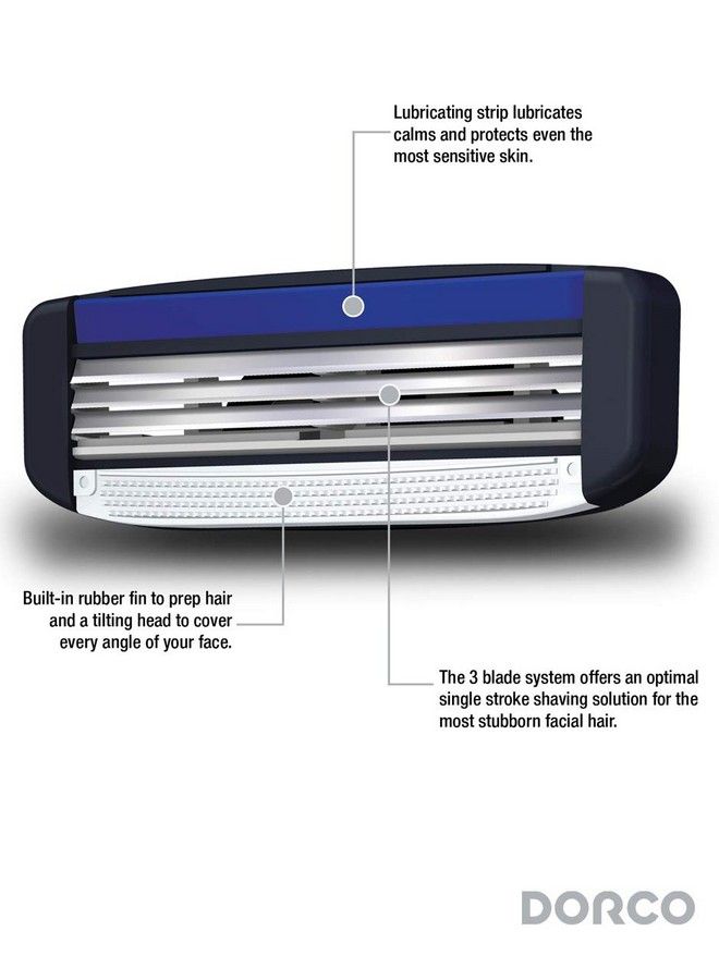 DORCO نظام حلاقة بيز 3 ثلاث شفرات معبأ بقيمة 16 خرطوشة (بدون مقبض) - Image 4