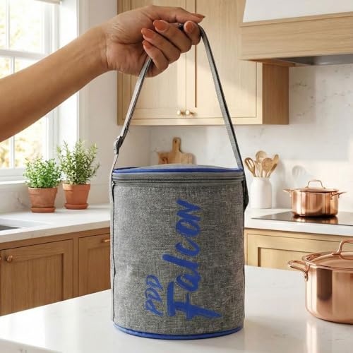 PDDFALCON Royal Lunch Box Stainless Steel Lunch Box Set, 100% Leak-Proof, BIS Certified, Jindal Seal & Made in India, Airtight with Lids,(Royal Lily with Bag 700ml, Grey & Blue) - Image 4