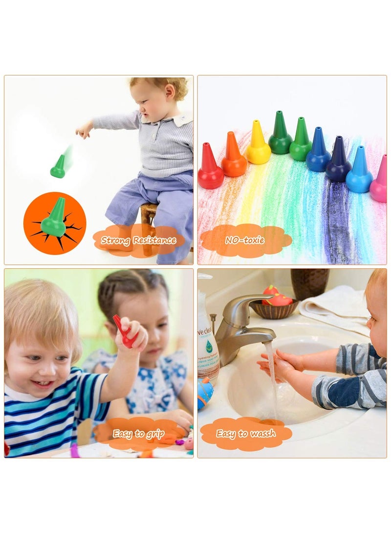 Zikra 12 Colors Toddlers Crayons, Fun Finger Crayons, Suntown Large Toddlers Crayons, Non-Toxic Crayons, Easy To Grip Washable Toddlers Crayons, Safe Colouring Art school Supplies Gift Set For Children - Image 4