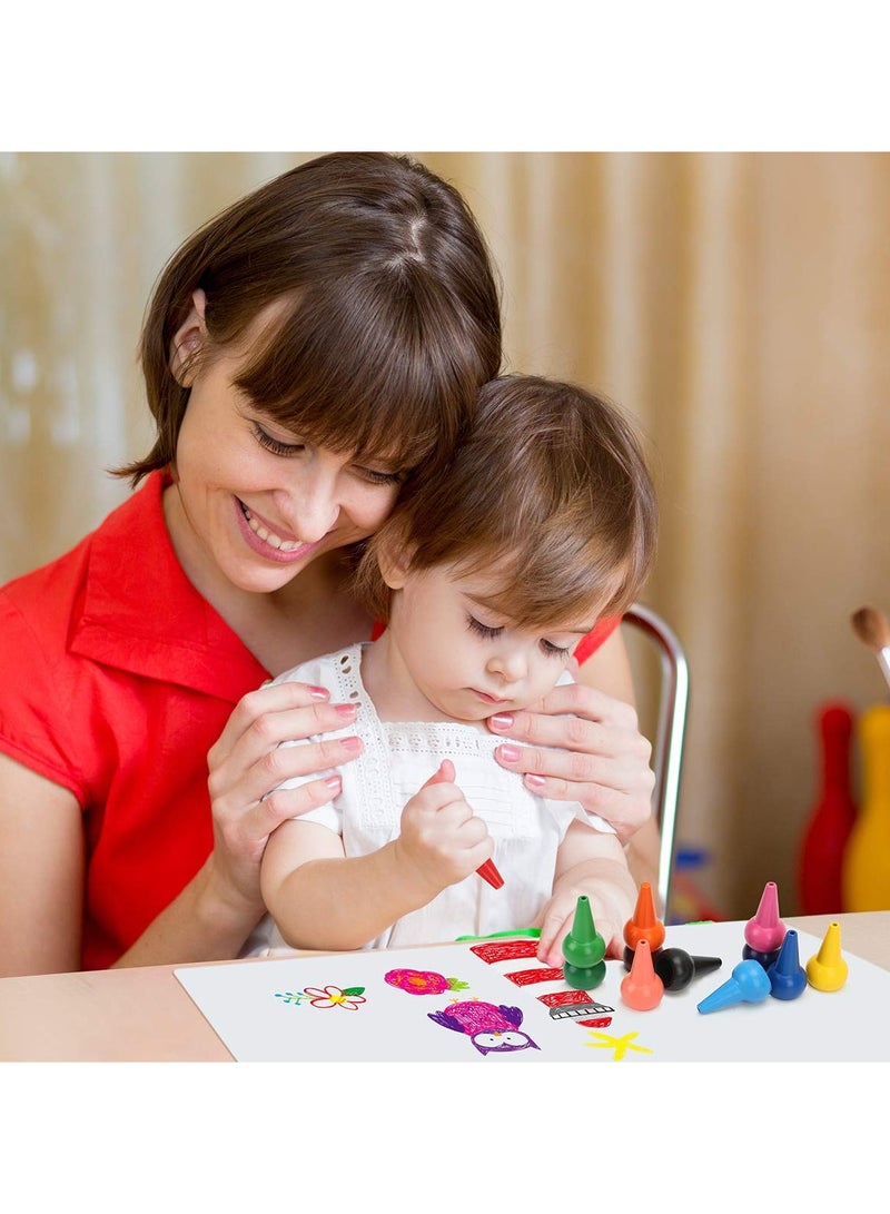 Zikra 12 Colors Toddlers Crayons, Fun Finger Crayons, Suntown Large Toddlers Crayons, Non-Toxic Crayons, Easy To Grip Washable Toddlers Crayons, Safe Colouring Art school Supplies Gift Set For Children - Image 3