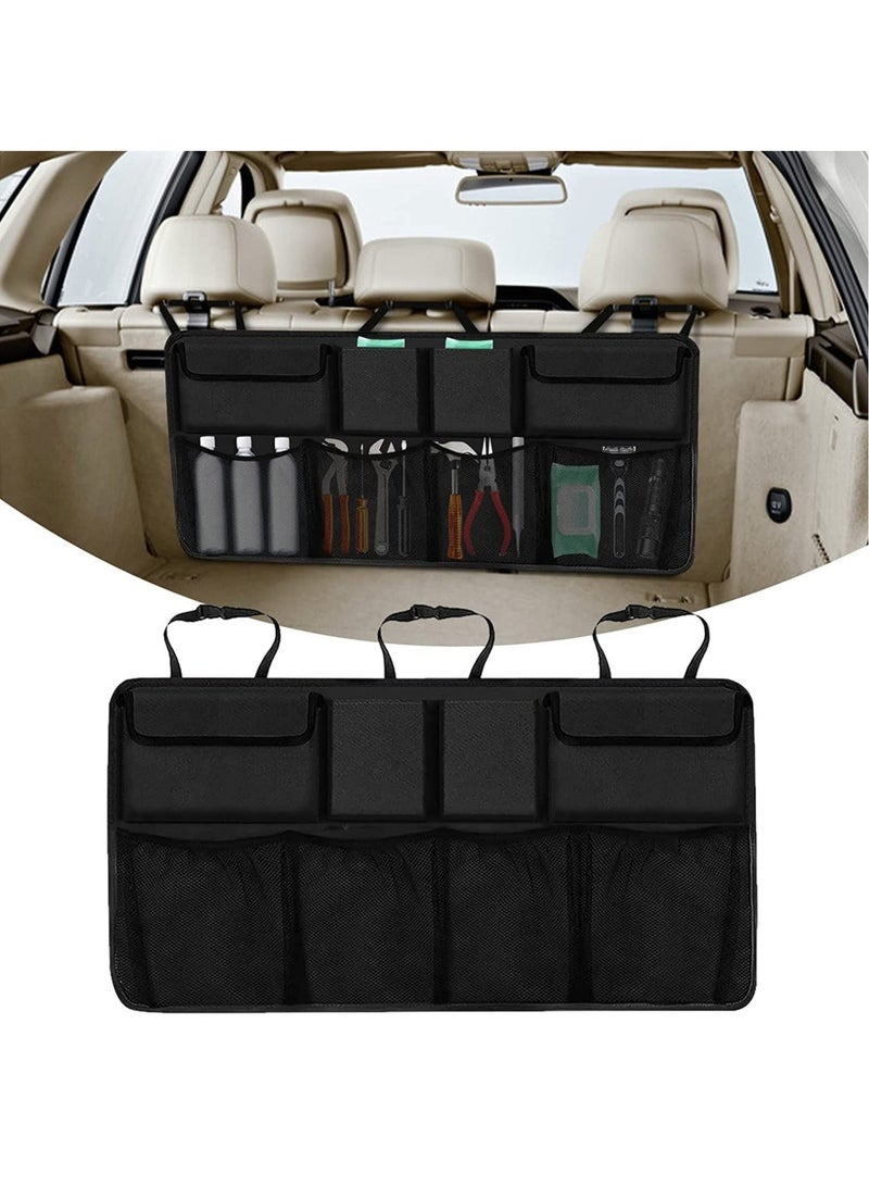 كابتن تيك Suv Trunk Organizer Back Seat Hanging Organizer Oxford Cloth Foldable Wear-Resistant and Waterproof With 8 Storage Bag Very Good Car Accessories - Image 1