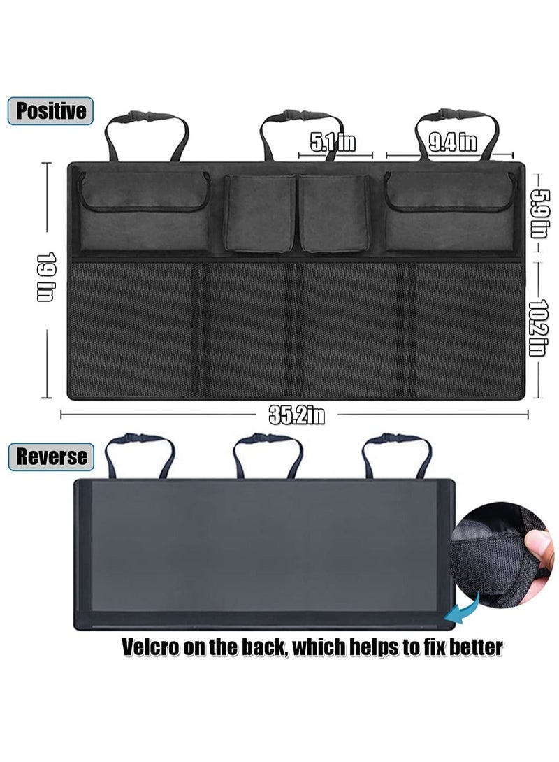 كابتن تيك Suv Trunk Organizer Back Seat Hanging Organizer Oxford Cloth Foldable Wear-Resistant and Waterproof With 8 Storage Bag Very Good Car Accessories - Image 2