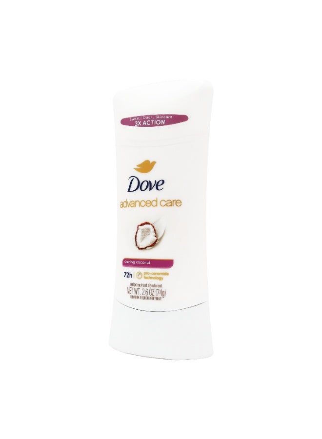 Dove Antiperspirant Deodorant Advanced Care Caring Coconut 72h 74g - Image 1