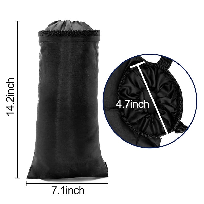 wplhb Car Trash Bag Car Trash Can Hanging Back Seat Car, Car Garbage Bag with Storage Pockets, Washable Eco-Friendly Car Garbage Can for Outdoor Traveling & Home Use (2 Pcs Black) - Image 2