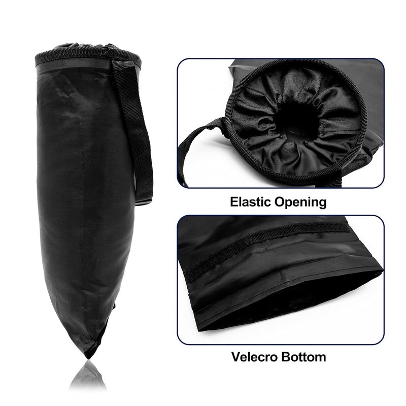 wplhb Car Trash Bag Car Trash Can Hanging Back Seat Car, Car Garbage Bag with Storage Pockets, Washable Eco-Friendly Car Garbage Can for Outdoor Traveling & Home Use (2 Pcs Black) - Image 3