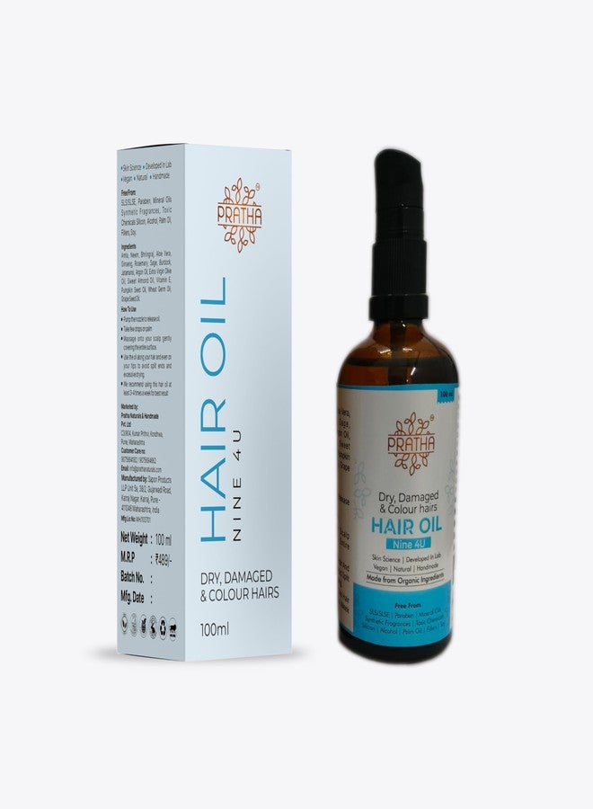 Pratha Hair Oil - Nine 4U (Dry, Damaged & Colour Hair)- 100 ml - Image 3