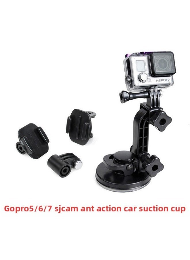 Applicable To Gopro Hero10/9/8 Extra Large Suction Cup Sports Camera Racing Car Suction Cup Bracket Accessories-Color:Black - Image 1