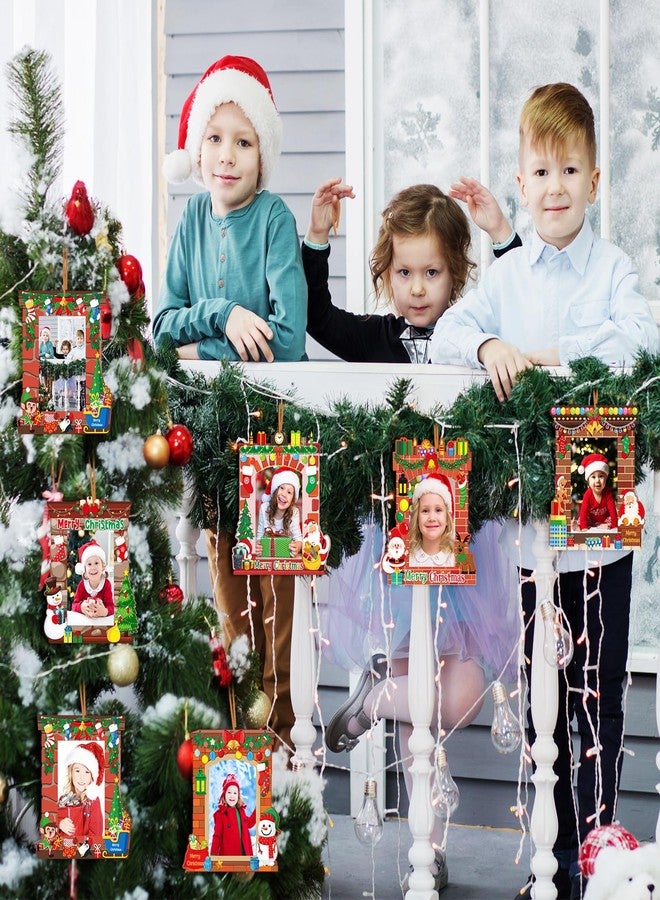 Capoda 24 Pack Christmas Picture Frame Craft Kits DIY Fireplace Christmas Photo Frame Craft Ornaments Xmas Picture Frame Holiday Craft Activities for Photo Ornament Craft Christmas Tree Decor - Image 4