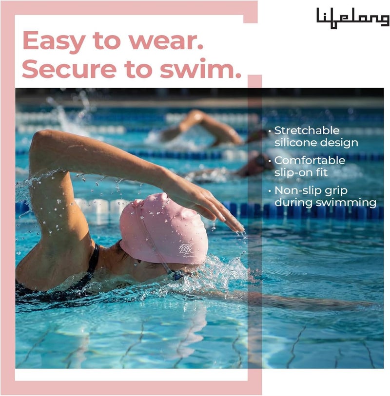 Lifelong Swimming Cap for Men & Women- Swim Hair Caps for Short Hair - Image 2