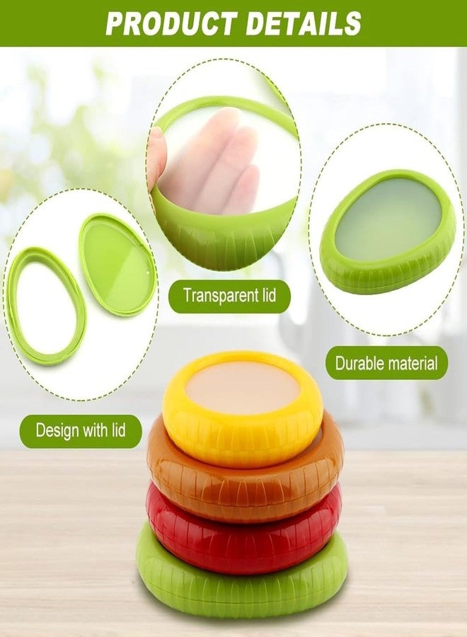 PRAMANTA Storage Containers 3.9 Inches Silicone Kitchen Fresh Food Containers for Onion, Garlic, Lime, Ingredient Fresh Box Reduce Waste Kitchen Fresh Food Container (1Set of 4Pcs) - Image 3