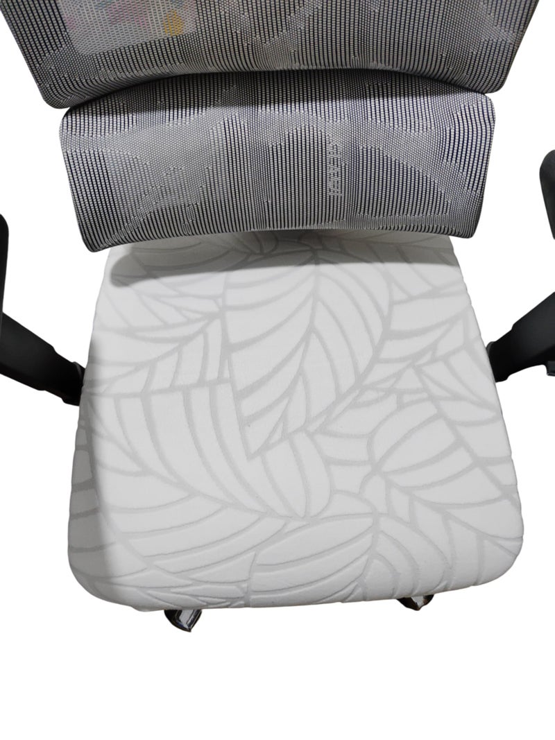 Office Chair Cover - Jacquard Lycra Washable Easy Installation - Fits Most Chairs (Sugar) - Image 2