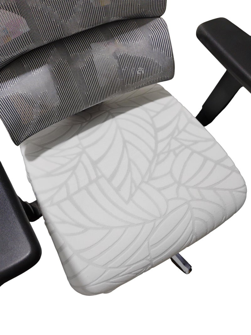 Office Chair Cover - Jacquard Lycra Washable Easy Installation - Fits Most Chairs (Sugar) - Image 1