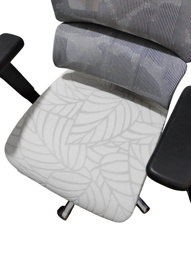 Office Chair Cover - Jacquard Lycra Washable Easy Installation - Fits Most Chairs (Sugar) - Image 3