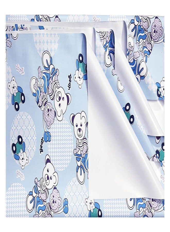 Ecosoft Baby Plastic Sheet/Rubber Sheet for Babies/Bed Wetting Protector / 100 x 150 CM (Bear Blue) - Image 3