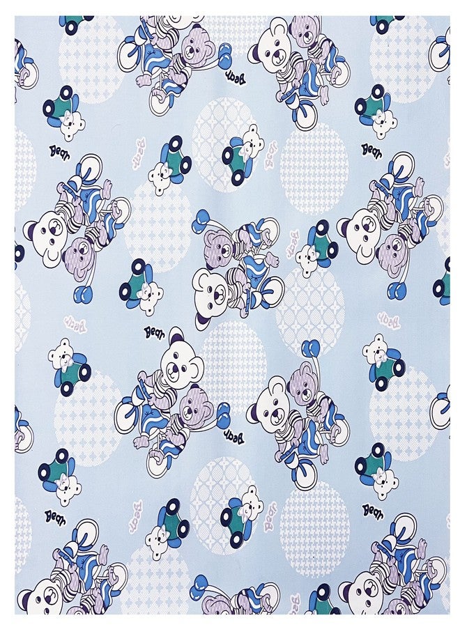 Ecosoft Baby Plastic Sheet/Rubber Sheet for Babies/Bed Wetting Protector / 100 x 150 CM (Bear Blue) - Image 4