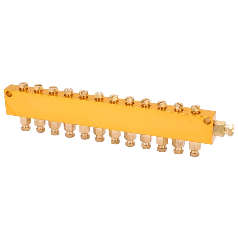Oil Distributor Adjustable Brass Lube Piston Separator Divider Valve Lubrication System1 in 12 Out - Image 4