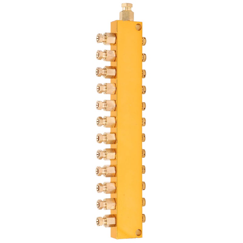 Oil Distributor Adjustable Brass Lube Piston Separator Divider Valve Lubrication System1 in 12 Out - Image 3