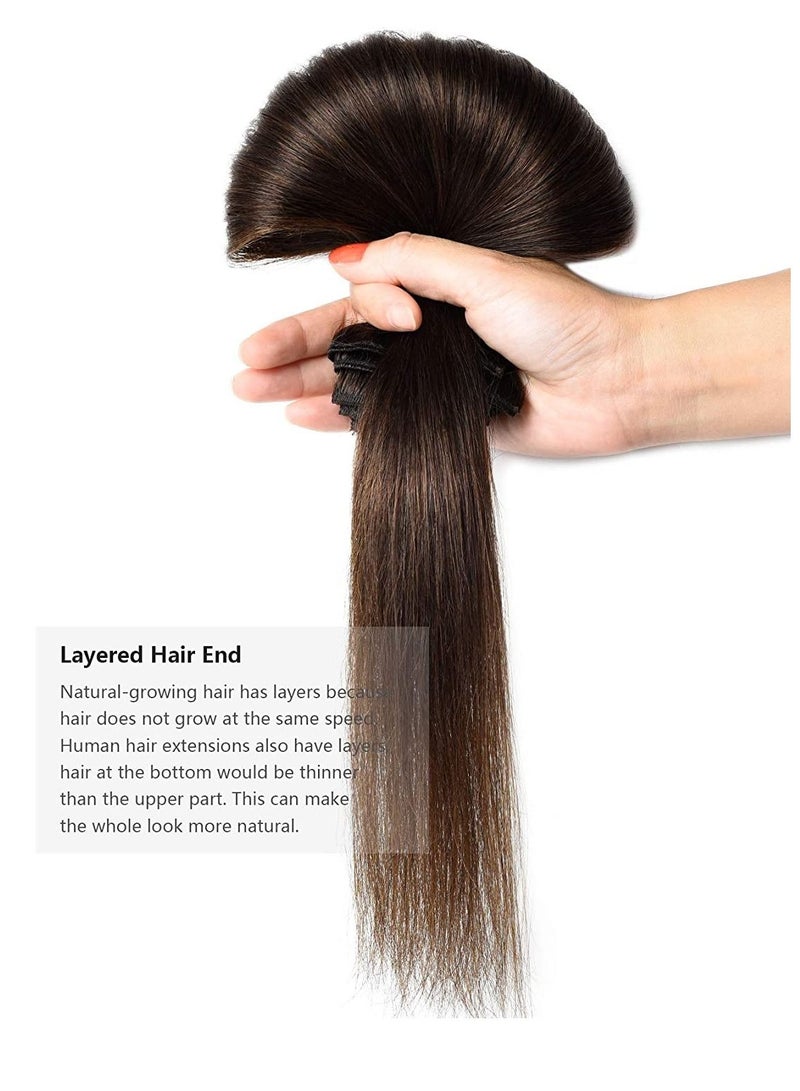 إستيل وصلات شعر ريمي مشابك شعر بشري بني متوسط - Image 4