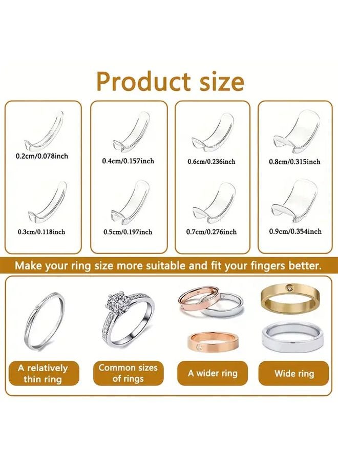 8 قطع من وسادات تثبيت الخاتم غير المرئية القابلة للتعديل، مجموعة مستلزمات صناعة المجوهرات من البلاستيك المتين - Image 4