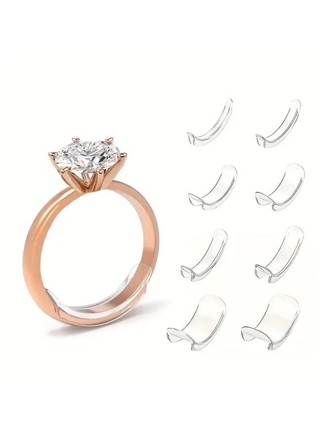 8 قطع من وسادات تثبيت الخاتم غير المرئية القابلة للتعديل، مجموعة مستلزمات صناعة المجوهرات من البلاستيك المتين - Image 2