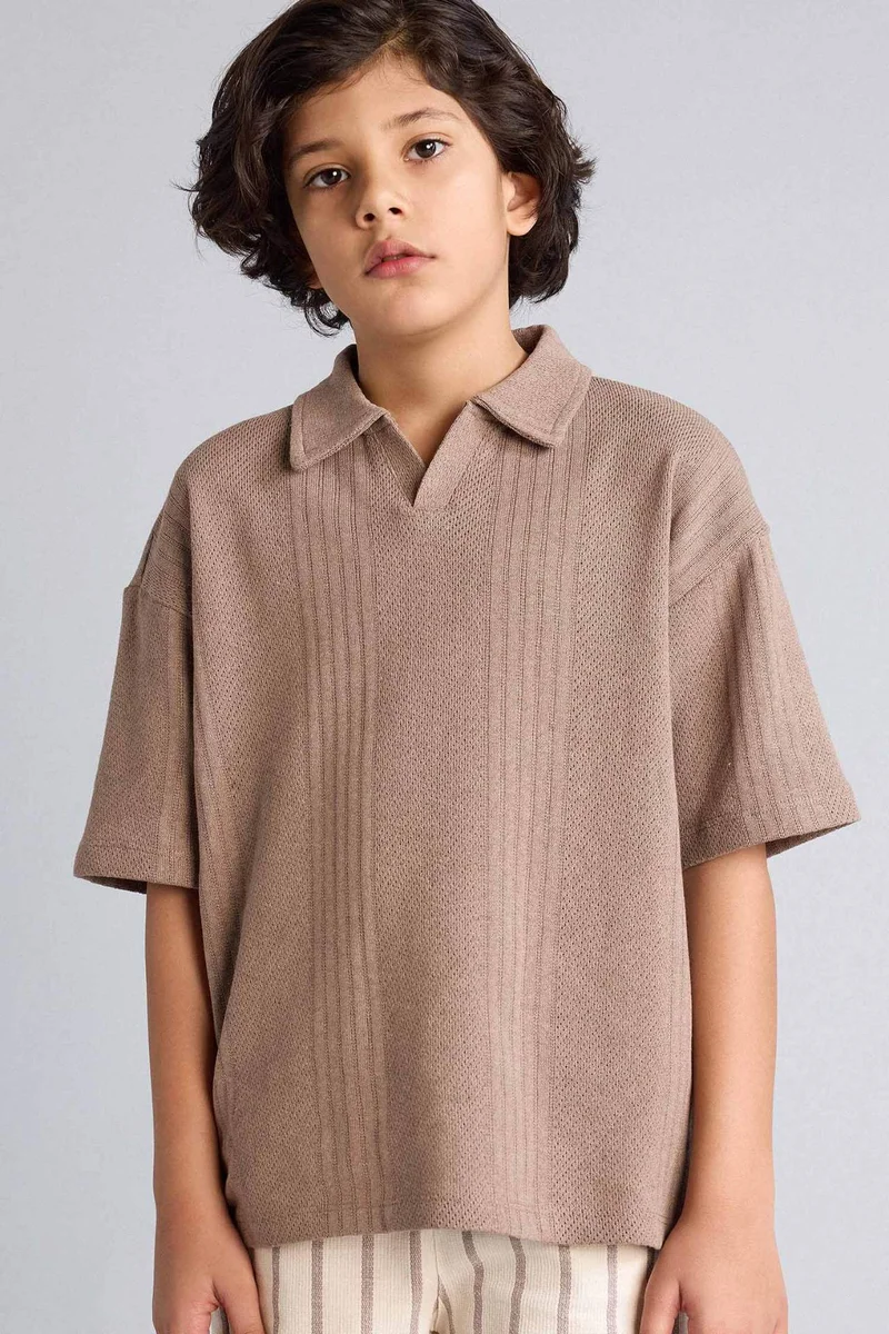 DeFacto Oversize Fit Short Sleeve Polo T-Shirt