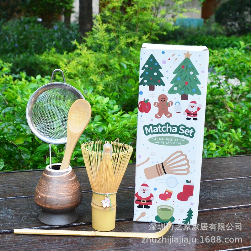 Christmas Gift Matcha Set With Matcha Tools, Tea Ceremony Matcha Whisk, Tea Spoon, Tea Stirrer 304 - Image 1