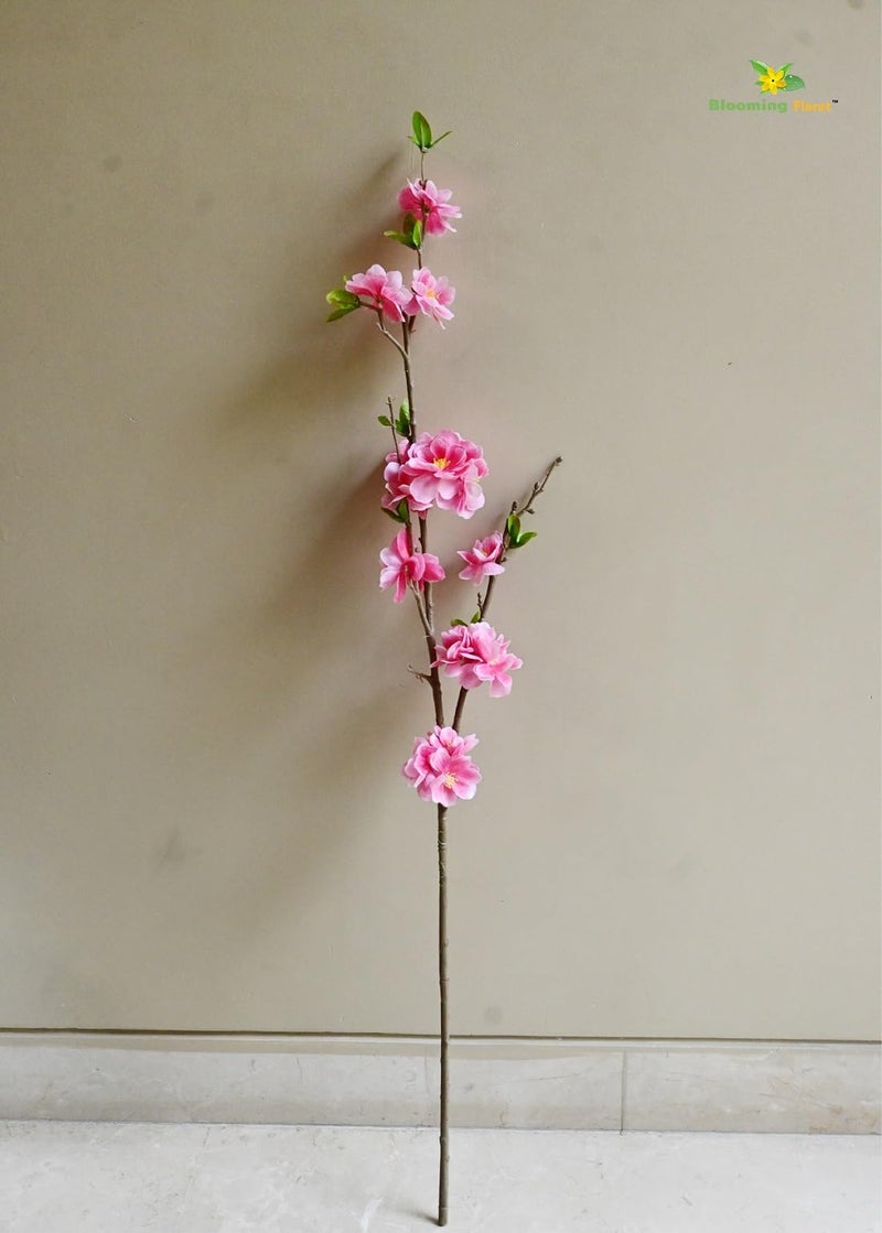 Blooming Floret Artificial Cherry Blossom Stick | 98 cm Long Flower Stems for Home Decor | Real-Touch Branch for Vases, Gifting & Wedding Decorations (Crimson Glow) - Image 4