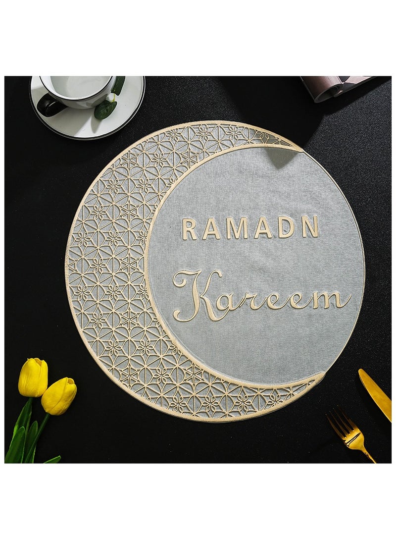 آنا توليفة 4 قطع من حصائر المائدة PVC المزينة بالذهب المقاوم للحرارة والمقاوم للحرق - Image 5