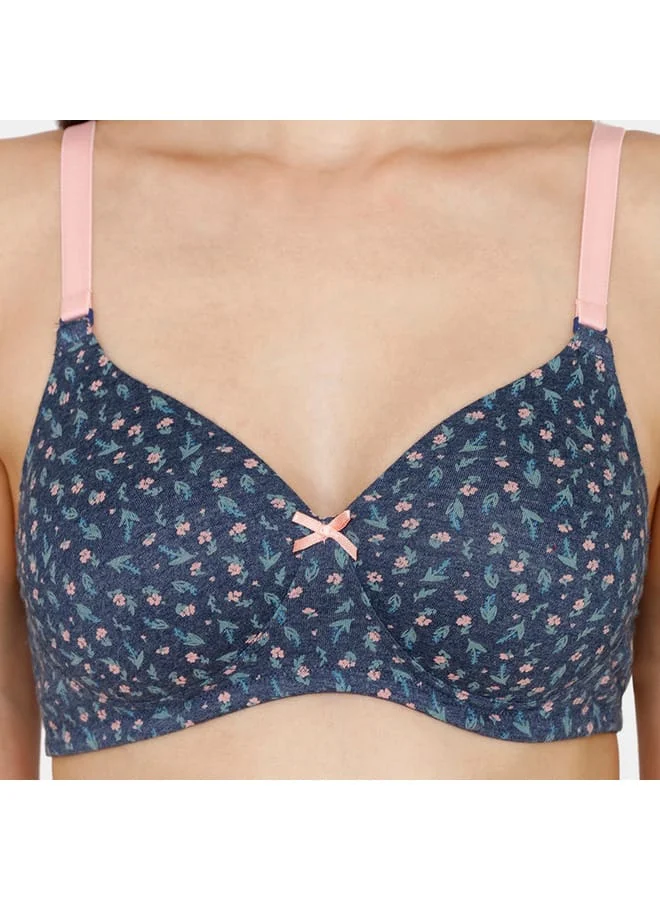 zivame Zivame Floral Print Padded Bra with Adjustable Strap