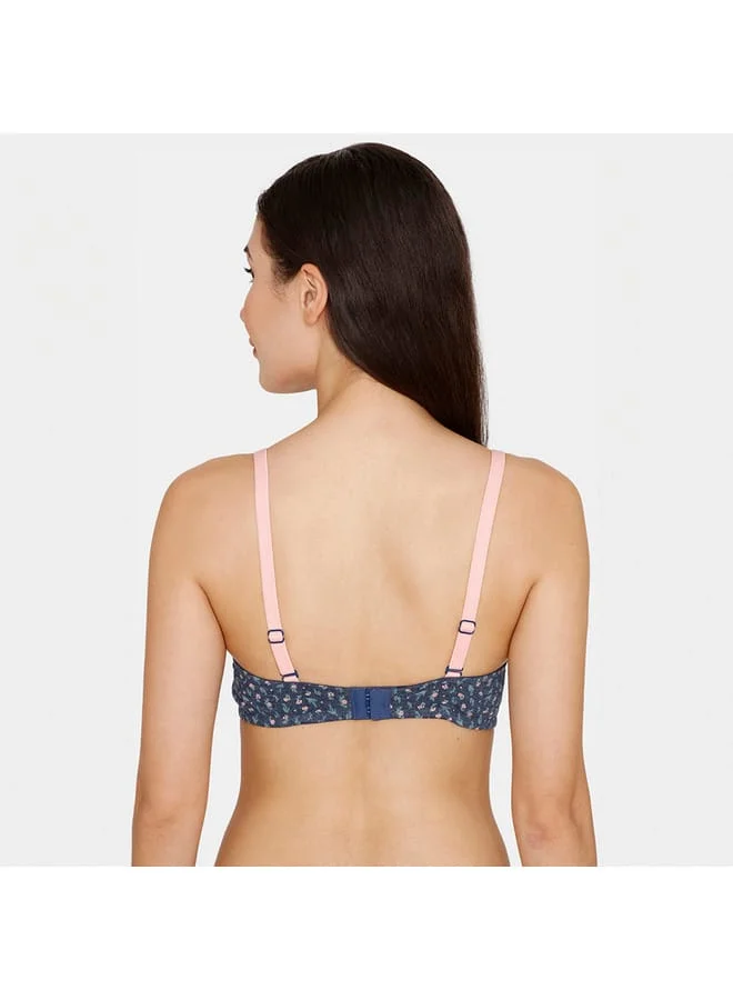 zivame Zivame Floral Print Padded Bra with Adjustable Strap