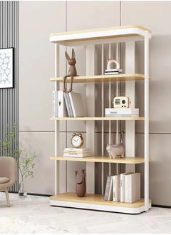 fashionhome 4-Tiers Multifunction Modern Unique Design Display Rack Desktop Bookshelf Space Saving Floor Standing Storage Display Rack 100x35x200 cm  - Image 1