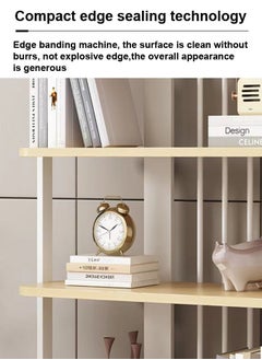 fashionhome 4-Tiers Multifunction Modern Unique Design Display Rack Desktop Bookshelf Space Saving Floor Standing Storage Display Rack 100x35x200 cm  - Image 4