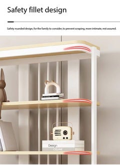 fashionhome 4-Tiers Multifunction Modern Unique Design Display Rack Desktop Bookshelf Space Saving Floor Standing Storage Display Rack 100x35x200 cm  - Image 5