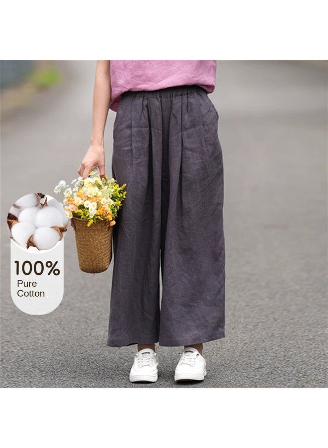 XINYANG Wide Leg Pants Women 2025 Summer Loose Retro Versatile Elastic Waist Flattering Casual Trousers - Image 2