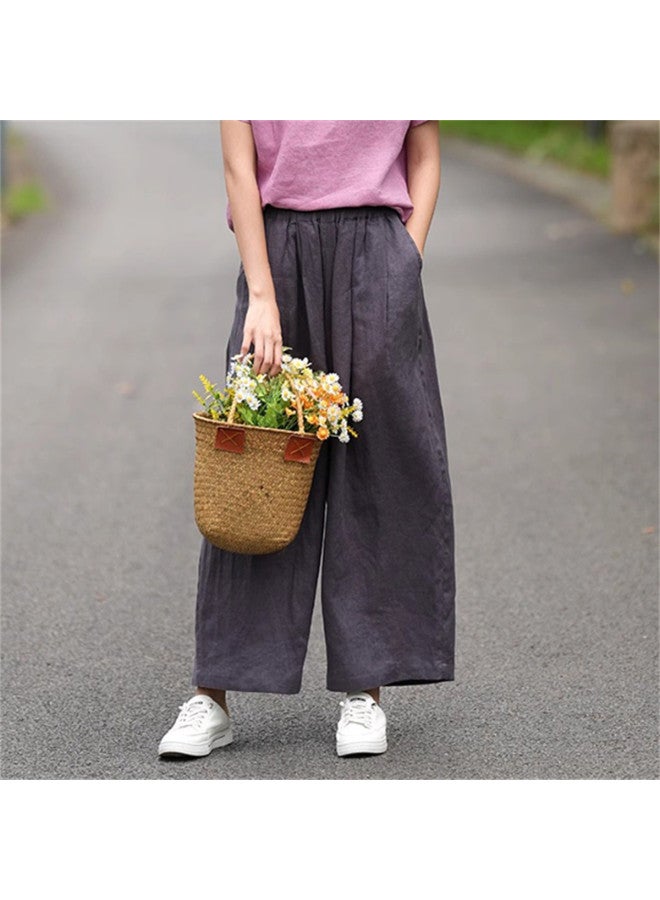 XINYANG Wide Leg Pants Women 2025 Summer Loose Retro Versatile Elastic Waist Flattering Casual Trousers - Image 4