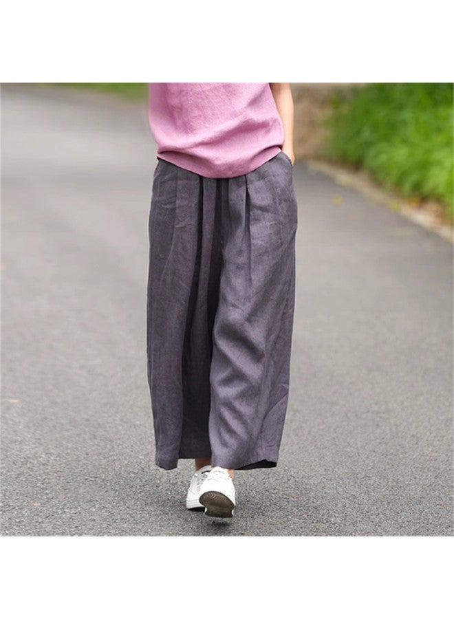 XINYANG Wide Leg Pants Women 2025 Summer Loose Retro Versatile Elastic Waist Flattering Casual Trousers - Image 3
