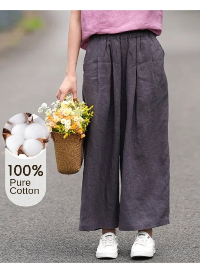 XINYANG Wide Leg Pants Women 2025 Summer Loose Retro Versatile Elastic Waist Flattering Casual Trousers - Image 1