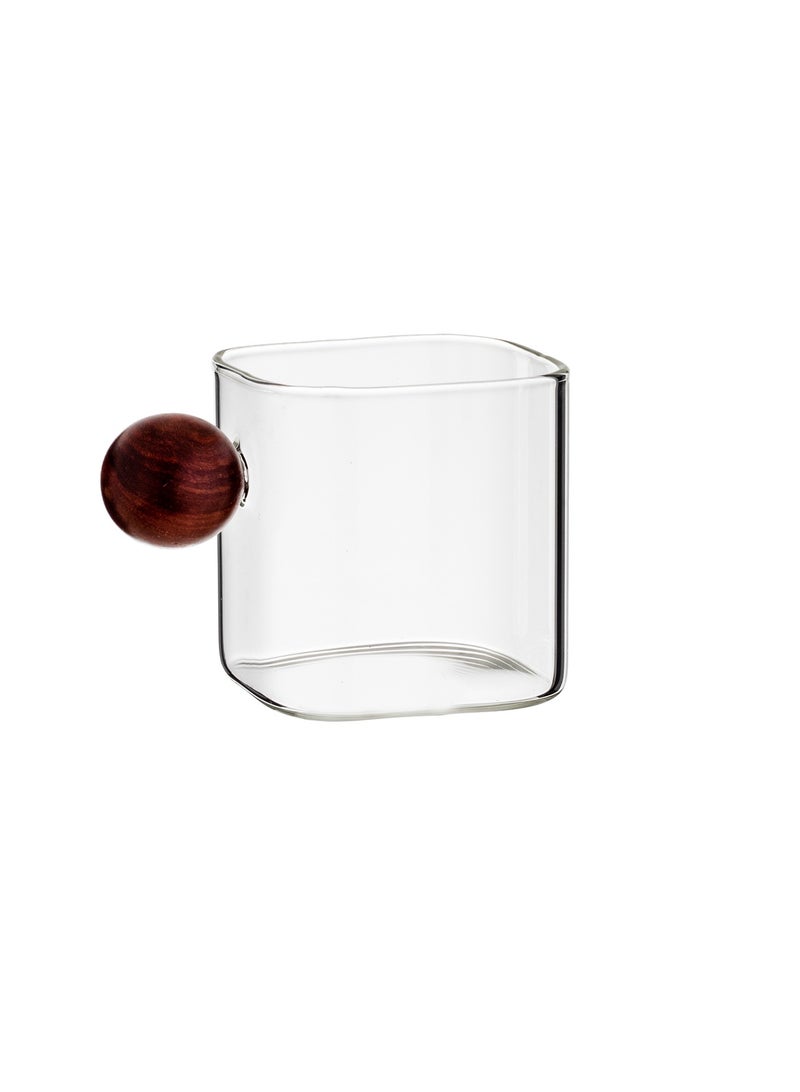 Dania Glass Coffee Cup Set With Wooden Handle two pieces  - Image 2