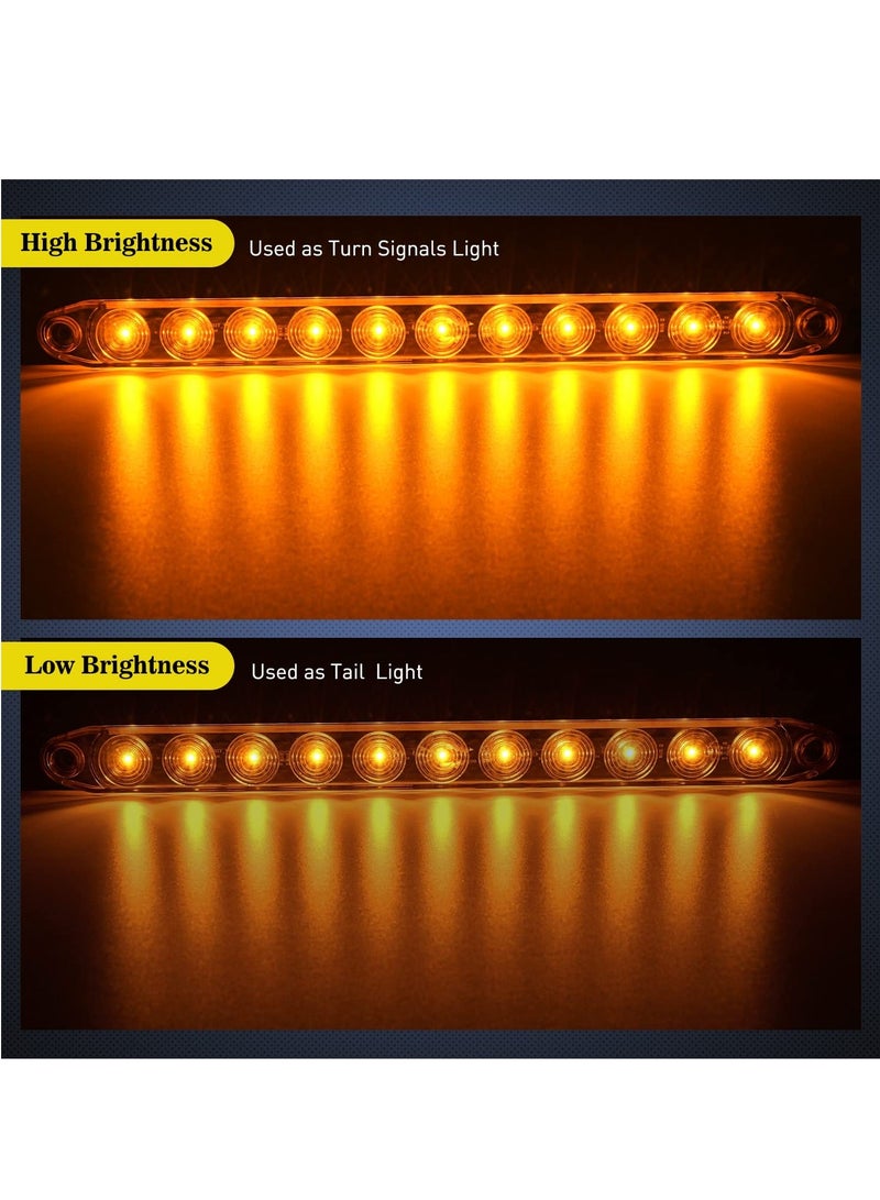 Loquat 2 Pack 16Inch 11 LED Amber Trailer Marker ID Bar Stop Brake Turn Signals Tail Light 12V LED Trailer Lights IP67 Waterproof for Truck Trailer Camper - Image 5