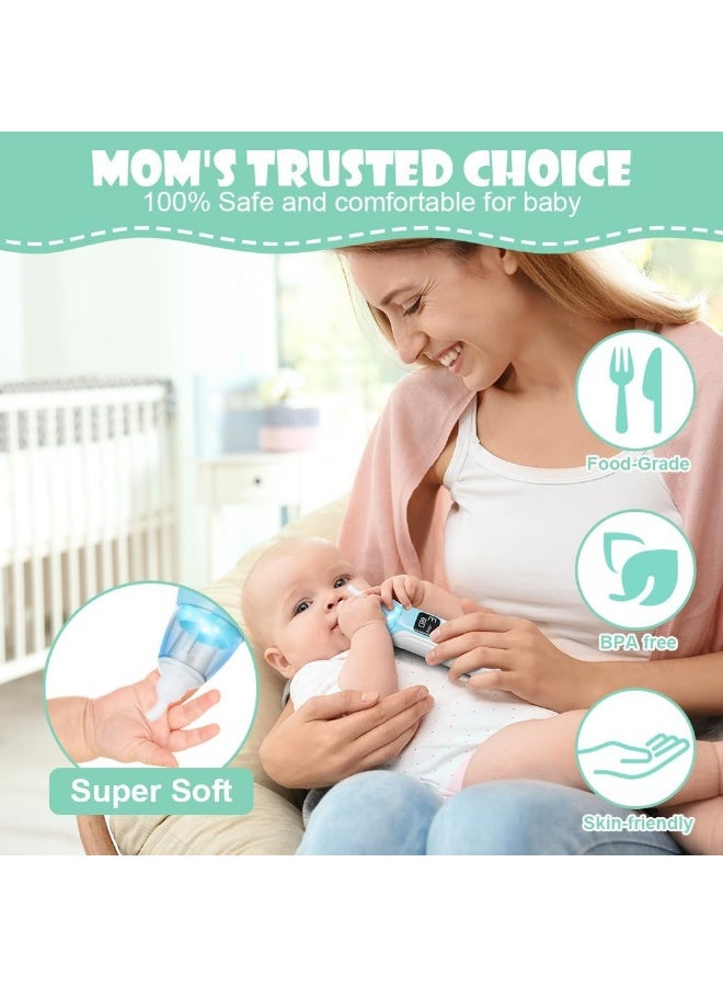 Electric Baby Nasal Aspirator Rechargeable Usb Baby Nose Cleaner With 3 Suction Levels 4 Silicone Tips Music Soothing Function Infant Nasal Cleaner For Newborns And Kids - Image 4