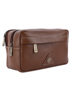 HAMMONDS FLYCATCHER HAMMONDS FLYCATCHER Toiletry Bag For Men And Women -Genuine Leather Travel Organizer With Multiple Compartments -Brushwood Toiletry Shaving Kit For Men Organizer & Cosmetics Pouch For Women, 10.5 Cm  - Image 1