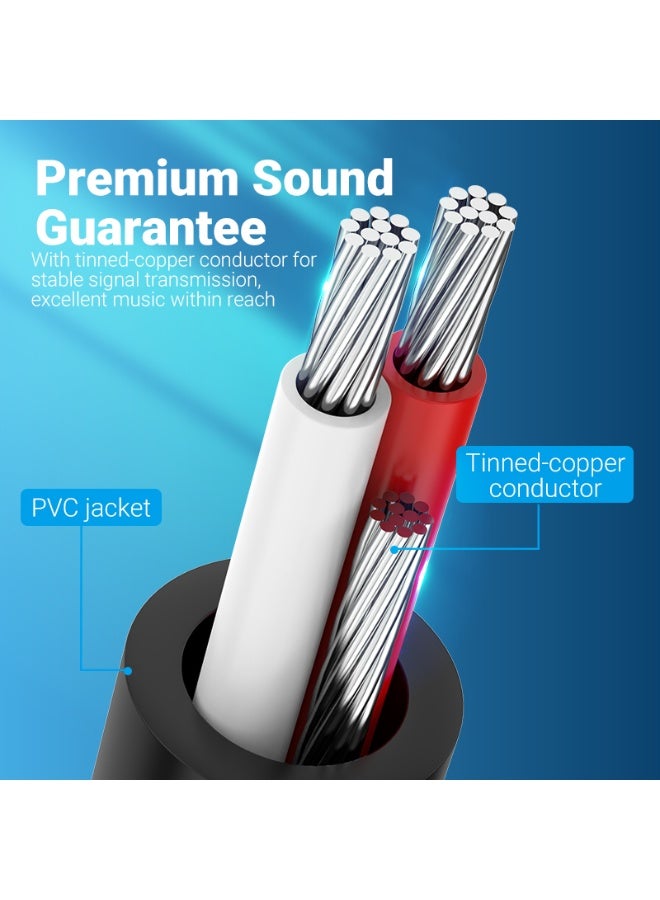 VENTION TRS 6.5mm Male to 2*6.5mm Male Audio Cable 1M Black Model - Image 5