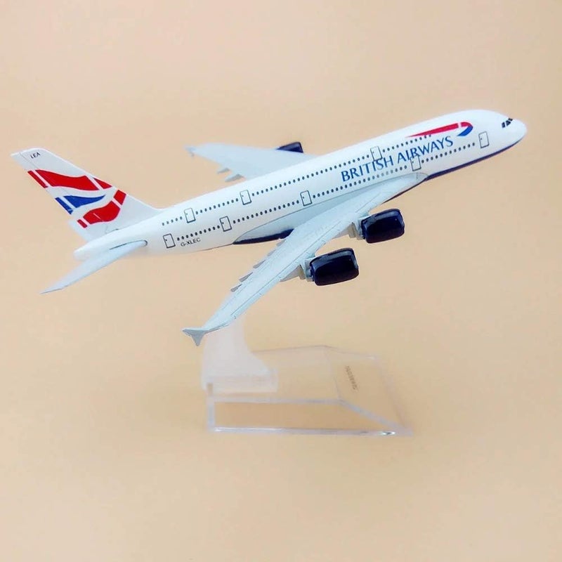 AmigozZ Diecast Aeroplane Scale Model Only For Display, Size -16 Cm-A380 British (British Airways), Multicolor - Image 1