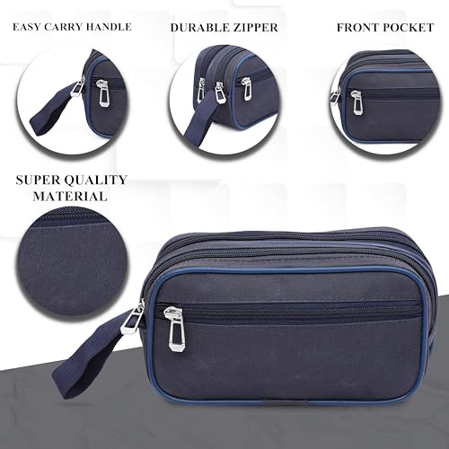 BB BACKBENCHERS Unisex Polyester Toiletry Bag – Water-Resistant Travel Organizer for Toiletries, Shaving Kit, Makeup & Accessories (Blue) - Image 2