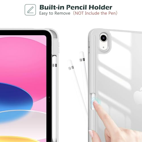 MOCA Case for iPad A16 11th Gen 11 Inch 2025 & iPad 10th Gen 10.9 Inch 2022, Clear Back Cover, TPU Shockproof Frame, Auto Wake Sleep, Slim Transparent Protective Tablet Case (Cloudy Marble) - Image 3