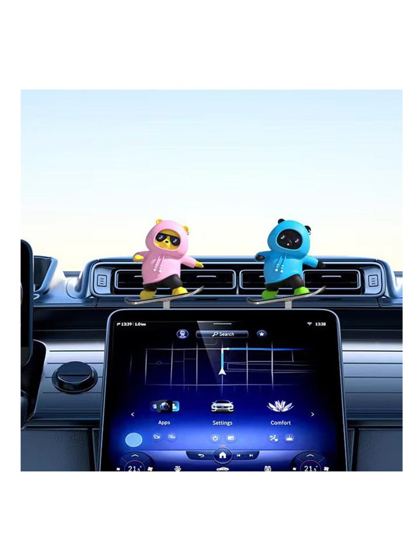 أكسسوارات سيارة مرحة لتزيين التابلوه بتصميم دبدوب ولوح تزلج - Image 3