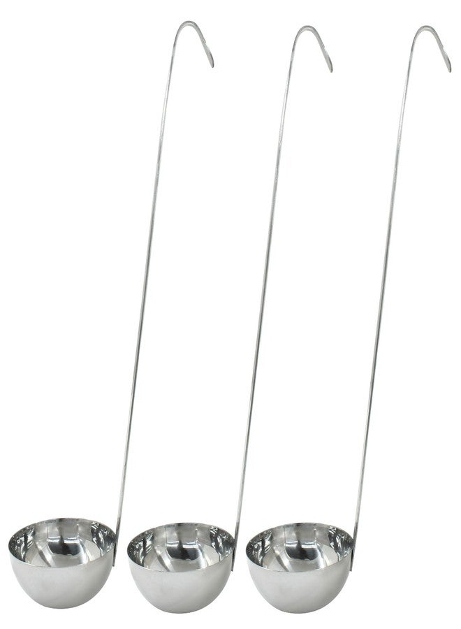 Zorfeter 3 Pcs 4 Oz Soup Ladle Set, Stainless Steel Ladles with Long Handles for Serving, Cooking, Stirring, Portioning Kitchen Restaurant Accessories - Image 2