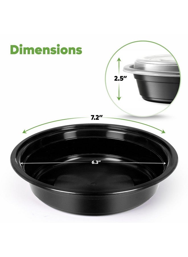 Comfy Package [24 oz - 50 Count Round Meal Prep Containers Reusable - Microwaveable, Dishwasher and Freezer Safe, BPA-Free, Portion Control and Convenience Food Storage with Lids, Stackable - Image 2